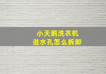 小天鹅洗衣机进水孔怎么拆卸