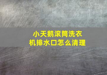 小天鹅滚筒洗衣机排水口怎么清理