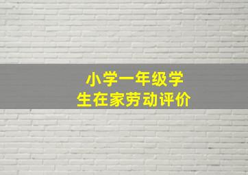 小学一年级学生在家劳动评价