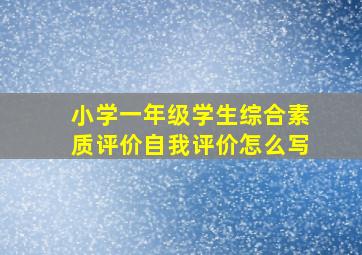 小学一年级学生综合素质评价自我评价怎么写