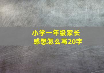 小学一年级家长感想怎么写20字