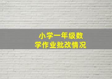 小学一年级数学作业批改情况