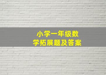 小学一年级数学拓展题及答案