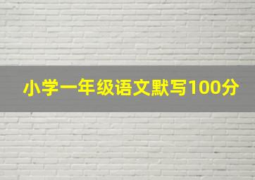 小学一年级语文默写100分