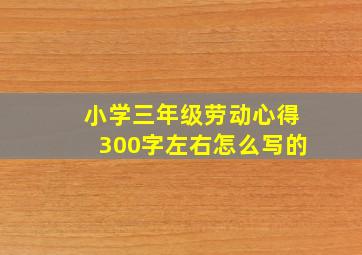 小学三年级劳动心得300字左右怎么写的