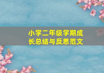 小学二年级学期成长总结与反思范文