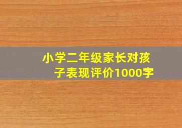 小学二年级家长对孩子表现评价1000字