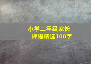 小学二年级家长评语精选100字