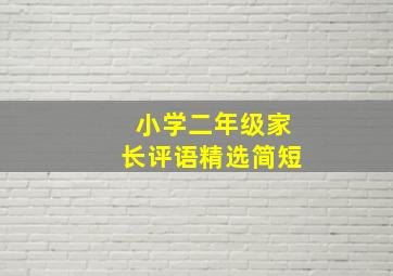 小学二年级家长评语精选简短