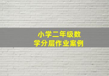 小学二年级数学分层作业案例