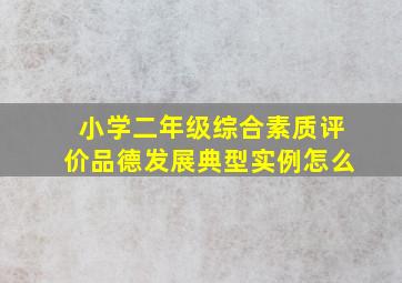 小学二年级综合素质评价品德发展典型实例怎么