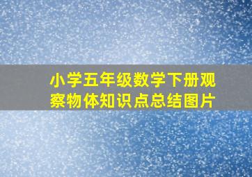 小学五年级数学下册观察物体知识点总结图片