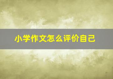 小学作文怎么评价自己