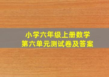 小学六年级上册数学第六单元测试卷及答案