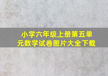 小学六年级上册第五单元数学试卷图片大全下载