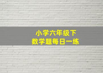 小学六年级下数学题每日一练