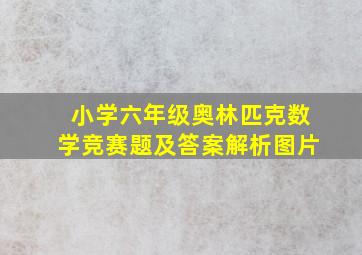 小学六年级奥林匹克数学竞赛题及答案解析图片