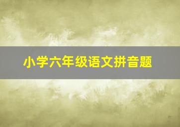 小学六年级语文拼音题