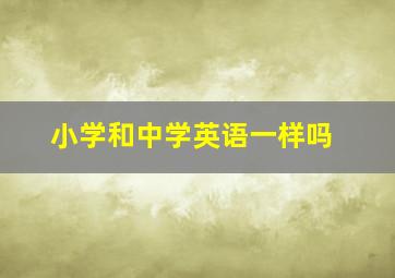 小学和中学英语一样吗