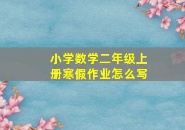 小学数学二年级上册寒假作业怎么写