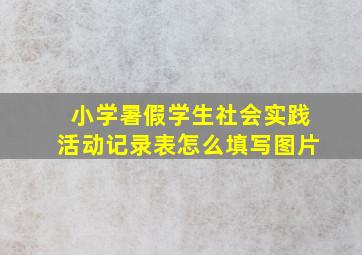 小学暑假学生社会实践活动记录表怎么填写图片