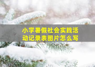 小学暑假社会实践活动记录表图片怎么写