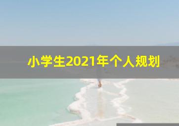 小学生2021年个人规划