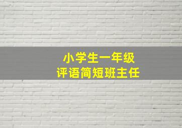 小学生一年级评语简短班主任