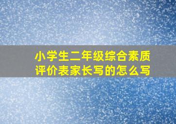 小学生二年级综合素质评价表家长写的怎么写