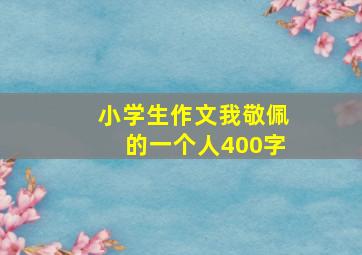 小学生作文我敬佩的一个人400字