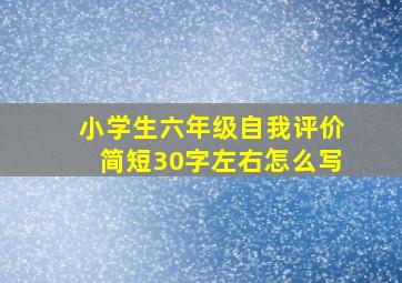 小学生六年级自我评价简短30字左右怎么写