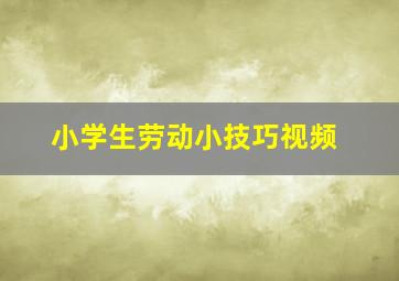 小学生劳动小技巧视频