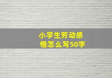 小学生劳动感悟怎么写50字