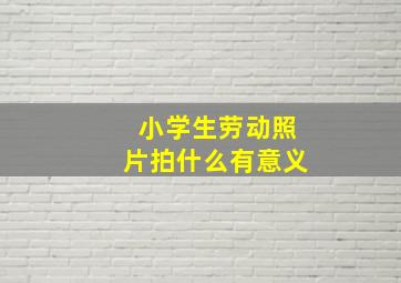 小学生劳动照片拍什么有意义