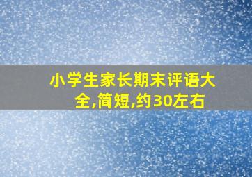 小学生家长期末评语大全,简短,约30左右