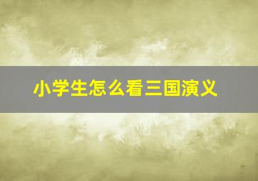 小学生怎么看三国演义