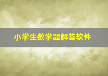 小学生数学题解答软件