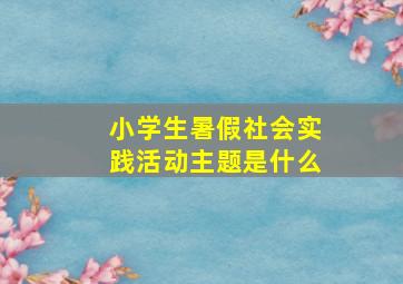 小学生暑假社会实践活动主题是什么