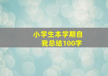 小学生本学期自我总结100字