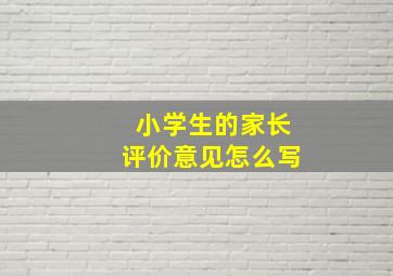 小学生的家长评价意见怎么写