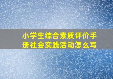 小学生综合素质评价手册社会实践活动怎么写