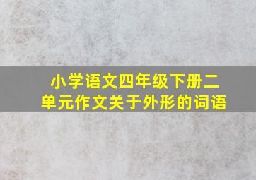 小学语文四年级下册二单元作文关于外形的词语