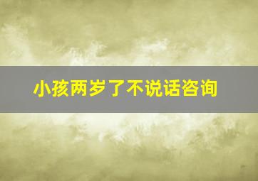 小孩两岁了不说话咨询