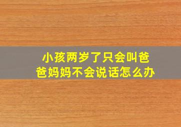 小孩两岁了只会叫爸爸妈妈不会说话怎么办