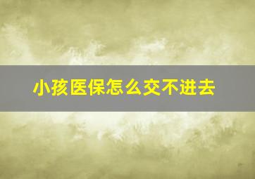 小孩医保怎么交不进去