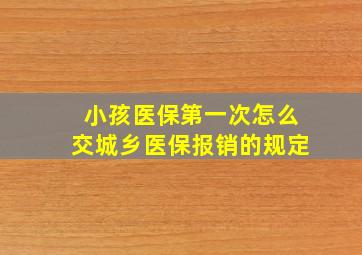 小孩医保第一次怎么交城乡医保报销的规定