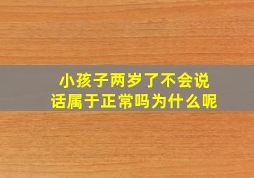 小孩子两岁了不会说话属于正常吗为什么呢