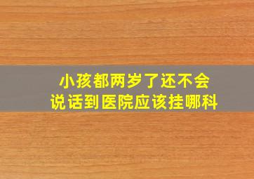 小孩都两岁了还不会说话到医院应该挂哪科