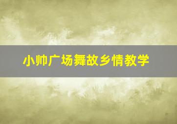 小帅广场舞故乡情教学