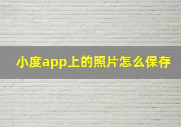 小度app上的照片怎么保存